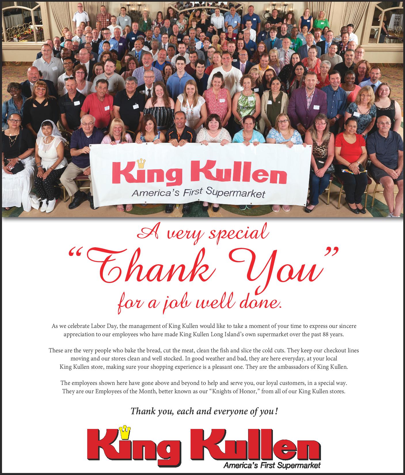king kullen thanks employees for a job well done king kullen a job well done